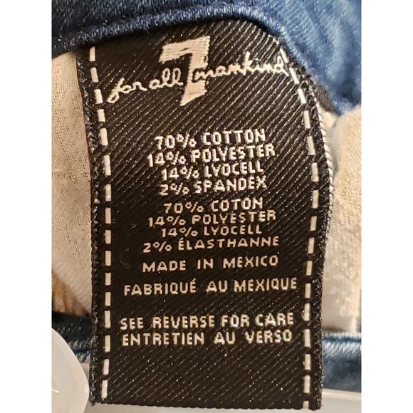 Women's 7 For All Mankind, High Waist Ankle Skinny Jeans, W28/L26 1/2 Blue - Picture 5 of 7